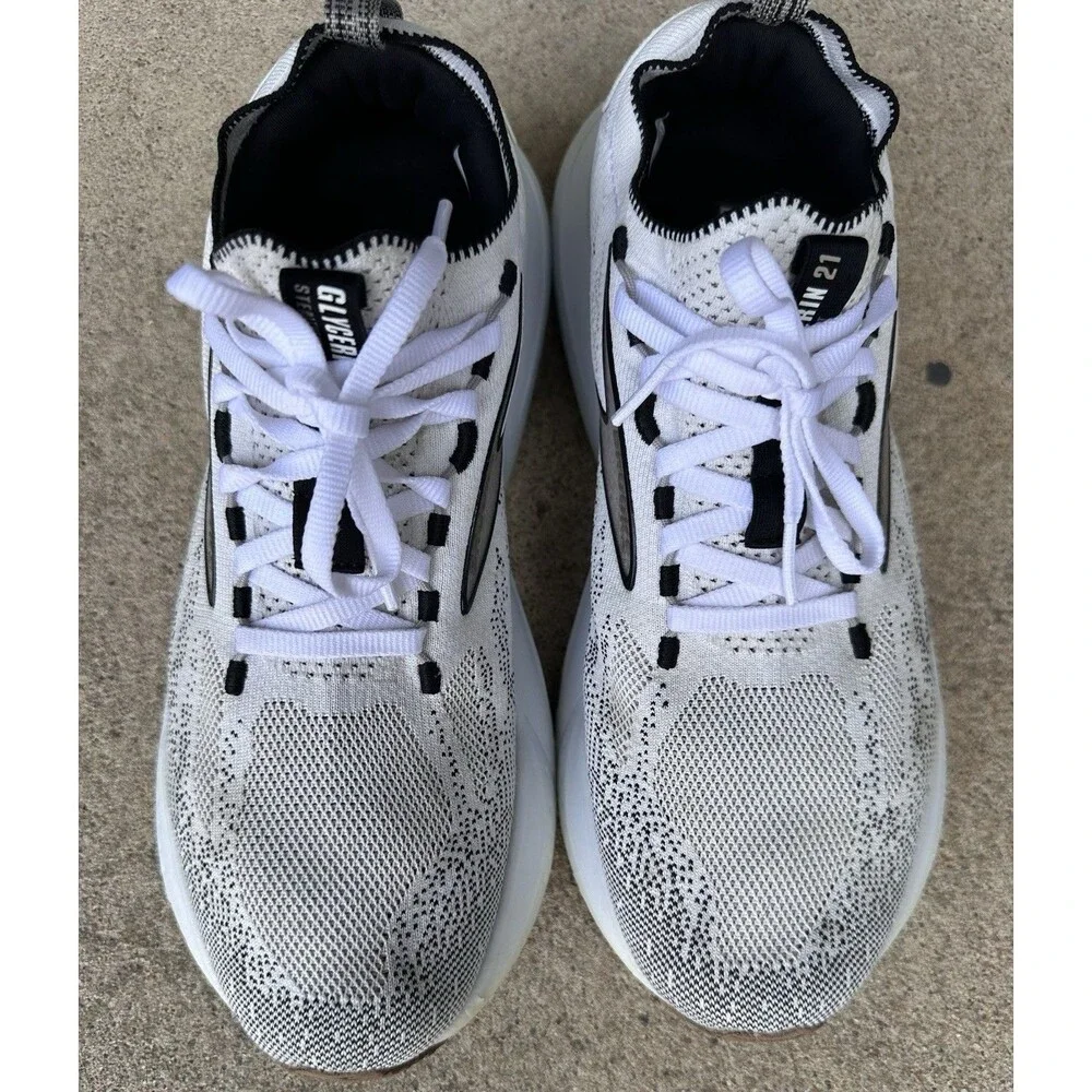 Brooks Glycerin 21 StealthFit Women’s Running Shoes US 10 Medium, White/Gray